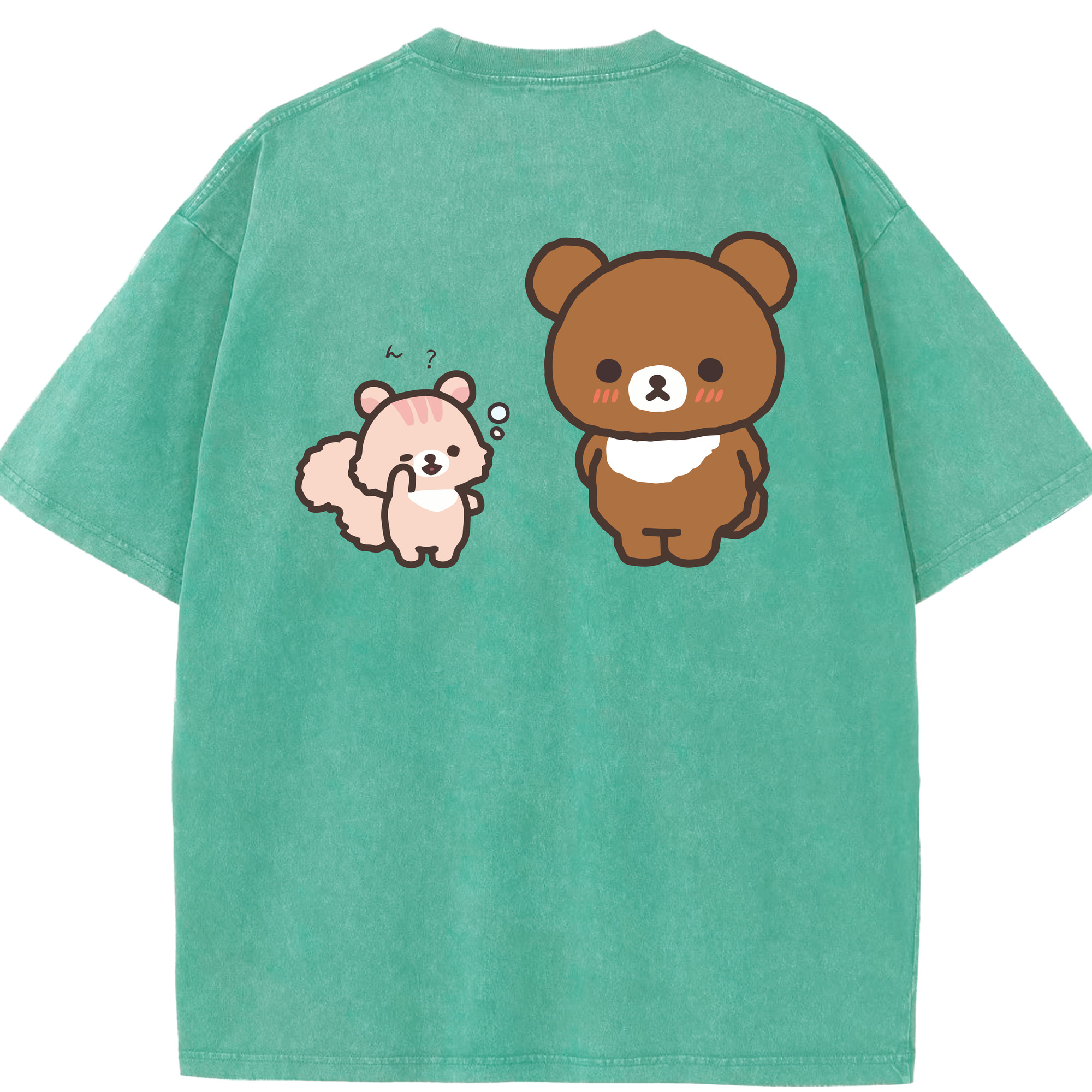 （画像用） リラックマ リラックマ キイロイトリ Rilakkuma Korilakkuma Kiiroitori 綿100% ヴィンテージ風 半袖Tシャツ（背面プリント）